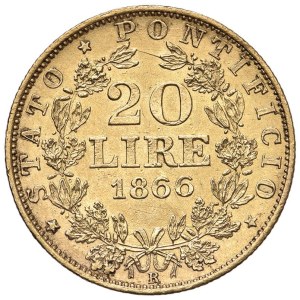 Papal coins - Pio IX (1846-1870) 20 Lire 1866 A. XXI - Nomisma 8...