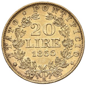 Papal coins - Pius IX (1846-1870) 20 Lire 1866 A. XXI - Nomisma 8...