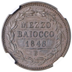 Papal coins - Pius IX (1846-1870) Bologna - Mezzo Baiocco 1848/7 ...