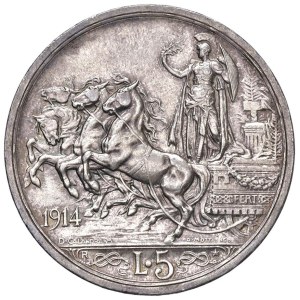Savoy Coins - Vittorio Emanuele III (1900-1946) 5 Lire 1914 - No...