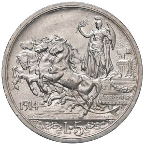 Savoy Coins - Vittorio Emanuele III (1900-1946) 5 Lire 1914 - No...