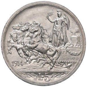 Savoy Coins - Victor Emmanuel III (1900-1946) 5 Lire 1914 - No...