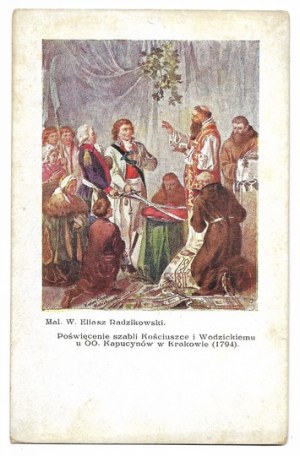 [Kosciuszko Tadeusz]. Consecration of the saber to Kosciuszko and Wodzicki at the Capuchin Fathers in Cracow (1794). Mal....