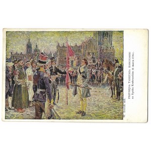 [KOŚCIUSZKO Tadeusz]. Przysięga Tadeusza Kościuszki na Rynku Krakowskim 24 marca 1794 r. W....