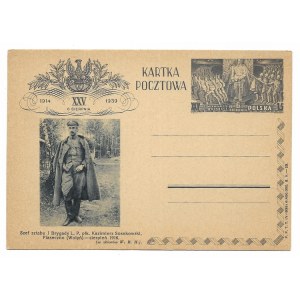 KARTKA pocztowa. XXV. 1914 - 6 sierpnia - 1939. Szef sztabu I Brygady L.P. płk. Kazimierz Sosnkowski, Piaseczno (...