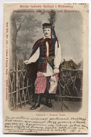 Folk costumes of Galicia and Bukovina. Krakowiak.
