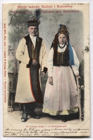 Folk costumes of Galicia and Bukovina. In wedding attire.