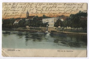 [KROSNO Odrzańskie]. Crossen a. Oder. Blick von der Oderbrücke.