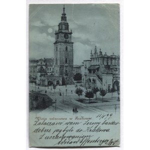 [KRAKÓW]. Wieża ratuszowa w Krakowie. [Poczta księżycowa].