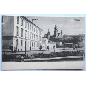 [KRAKÓW]. Kraków Krakau. Ul. Nad Wisłą, z widokiem na Zamek.