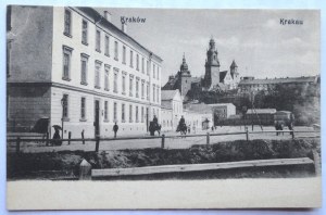 [KRAKOW]. Kraków Krakau. Street on the Vistula River, overlooking the Castle.