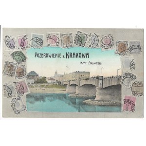 [KRAKÓW]. Pozdrowienie z Krakowa. Most Podgórski.