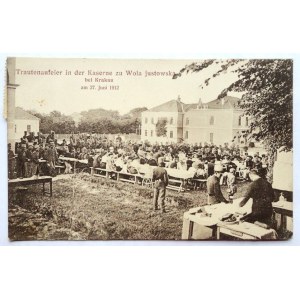 [KRAKÓW]. Trautenaufeier in der Kaserne zu Wola justowska bei Krakau am 27. Juni 1912.