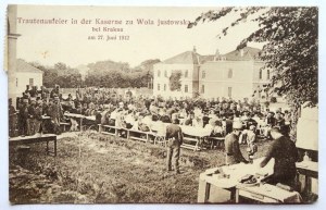 [KRAKOW]. Trautenaufeier in der Kaserne zu Wola justowska bei Krakau am 27. Juni 1912.