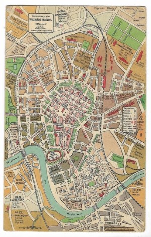 [KRAKOW]. A pocket plan of Greater Krakow developed by M. Jakob the faculty teacher.
