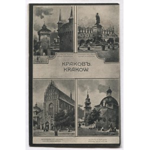 [KRAKOV]. Krakov [v cyrilici]. Kraków. Floriánská brána, pomník Mickiewicze, dominikánský kostel, kostel sv. ......
