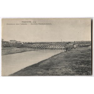 [PRZEMYŚL]. Przemyśl 1915. Zniszczony most kolejowy - Zerstörte Eisenbahnbrücke.
