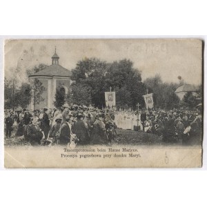 [St. Anne's Mountain]. Trauerprozession beim Hause Mariens. Funeral procession at Mary's cottage.