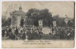 [St. Anne's Mountain]. Trauerprozession beim Hause Mariens. Funeral procession at Mary's cottage.