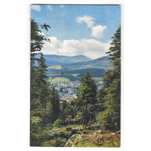 [KARPACZ]. Charakteristische Stimmungsbilder vom Riesengebirge. Blick vom Heidelberg auf Ober-Krummhübel und Schneekoppe...