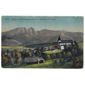[ZAKOPANE]. Tatry. Widok na kościół Jezuicki i Giewont ze strony pod Zakopianką.