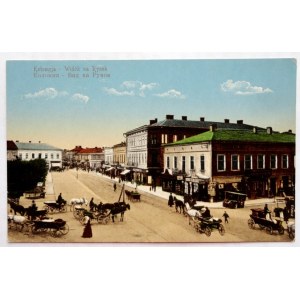 [KOŁOMYJA]. Kołomyja - Kolomija [cyrylicą]. Widok na Rynek.