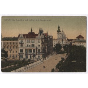 [LWÓW]. Lwów. Plac Halicki, w dali kościół O.O. Bernardynów.
