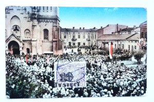 [STRYJ]. Church Square. Kirchenplatz. Celebration of the proclamation of Poland's independence.