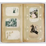 ALBUM secesyjny z 250 dawnymi pocztówkami, w tym 160 sprzed 1905.