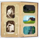 ALBUM secesyjny z 250 dawnymi pocztówkami, w tym 160 sprzed 1905.