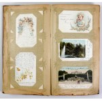 ALBUM secesyjny z 250 dawnymi pocztówkami, w tym 160 sprzed 1905.