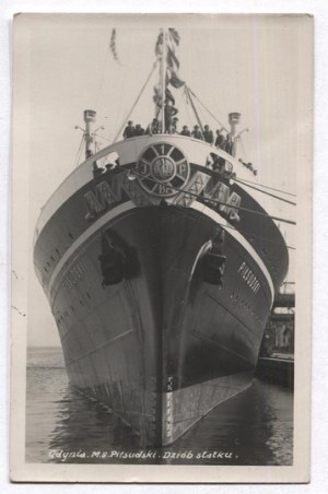 GDYNIA. M.S. Pilsudski. The bow of the ship.