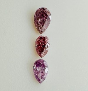 3 NATURAL POLISHED DIAMONDS 0.24 FANCY DEEP PINK - I1 - I2 - F40801-18