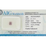 PRÍRODNÝ BRÚSENÝ DIAMANT 0.42 FANCY PINK LIGHT PURPLE* - SI1 - AIG - F20413