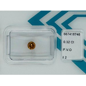 0.32 CT FANCY VIVID ORANGE POLISHED NATURAL DIAMOND - I2 - C31220-9B