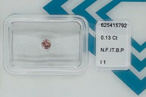 NATURAL POLISHED DIAMOND 0.13 FANCY DEEP BROWN PINK - I1 - IGI - AM40301-3
