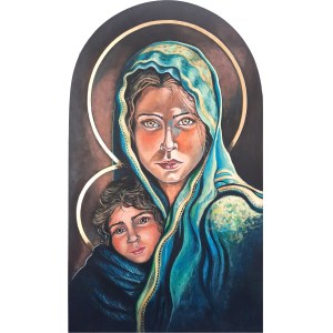 Agnieszka Korczak, Madonna w turkusowej chuście, 2025
