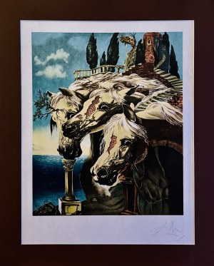 Salvador DALI (1904-1989) Chevaux surrealistes- Tristan fou ( Mad Tristan) 1960s.
