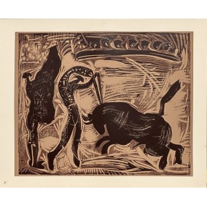 Pablo Picasso (1881-1973) - Les Banderilles, 1963 z cyklu Tauromachia - Linocut 1963