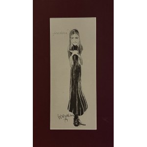 Witold Wojtkiewicz (1879 - 1909) Jadwiga Mrozowska jako Anastazja w sztuce wg Elizy Orzeszkowej, (z teki Melpomeny),1904
