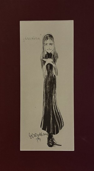 Witold Wojtkiewicz (1879 - 1909) Jadwiga Mrozowska as Anastasia in a play based on Eliza Orzeszkowa, (from the Melpomena portfolio),1904