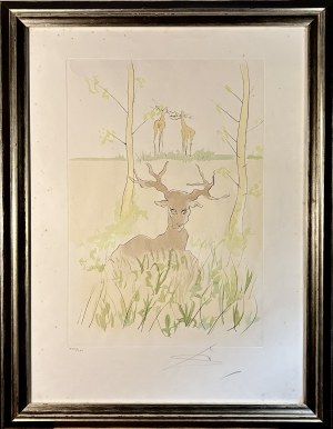 Salvador DALI (1904-1989), The Stick Stag (Deerstalker) 1974 from La Fontaine's Fable 