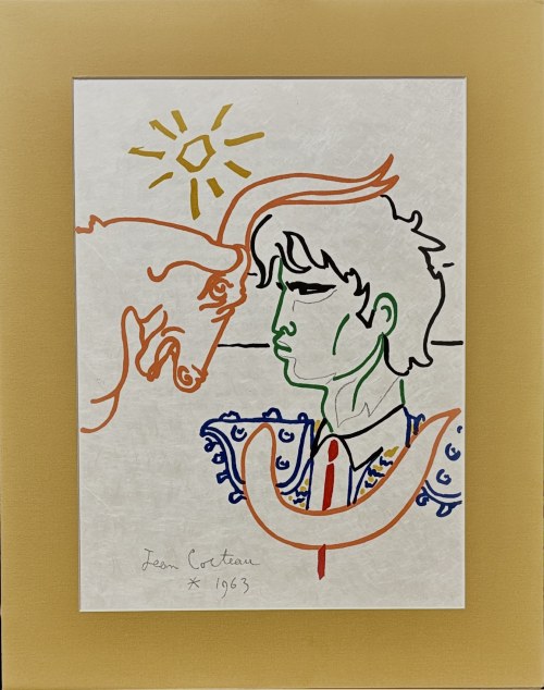 Jean COCTEAU (1889-1963) Têt-à-Têt au soleil z cyklu « Taureaux. Lithographies de Jean Cocteau”