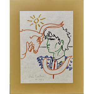 Jean COCTEAU (1889-1963) Têt-à-Têt au soleil z cyklu « Taureaux. Lithographies de Jean Cocteau”