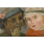 Tadeusz Makowski (1882 Oświęcim - 1932 Paryż), Dzieci z girlandą kwiatów, 1922