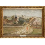 Tadeusz Makowski (1882 Oświęcim - 1932 Paryż), Pejzaż z kościółkiem (Clocher à Hernauot'), około 1926