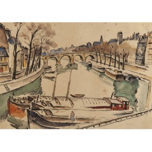 Maria Melania Mutermilch \ Mela Muter (1876 Warszawa - 1967 Paryż), Barki na Sekwanie w Paryżu