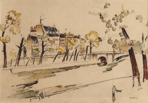 Maria Melania Mutermilch `Mela Muter (1876 Warsaw - 1967 Paris), Seine in Paris with Pont Marie in the background (recto) / Provençal landscape from Villeneuve-lès-Avignon