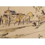 Maria Melania Mutermilch \ Mela Muter (1876 Warszawa - 1967 Paryż), Sekwana w Paryżu z Pont Marie w tle (recto) / Pejzaż prowansalski z Villeneuve-lès-Avignon