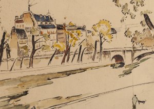 Maria Melania Mutermilch `Mela Muter (1876 Warsaw - 1967 Paris), Seine in Paris with Pont Marie in the background (recto) / Provençal landscape from Villeneuve-lès-Avignon